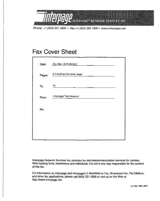 Fax page