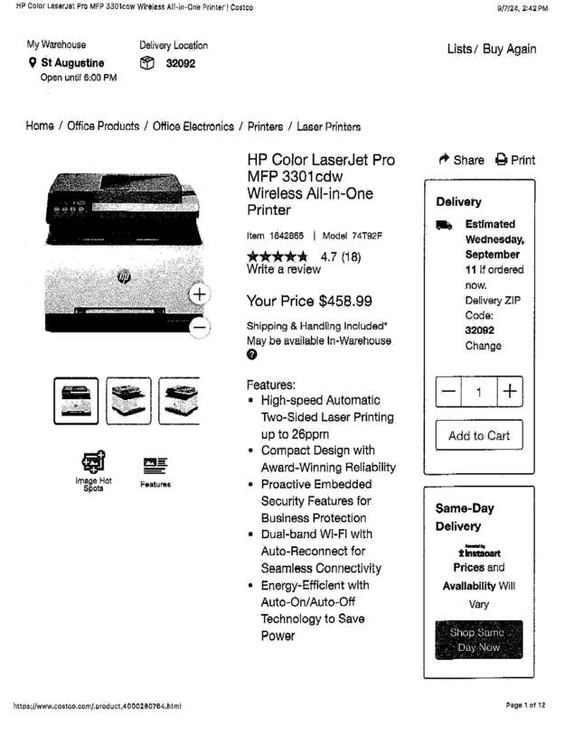 Fax page