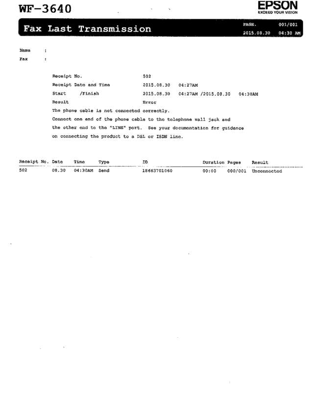 Fax page