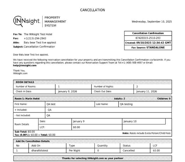 Fax page