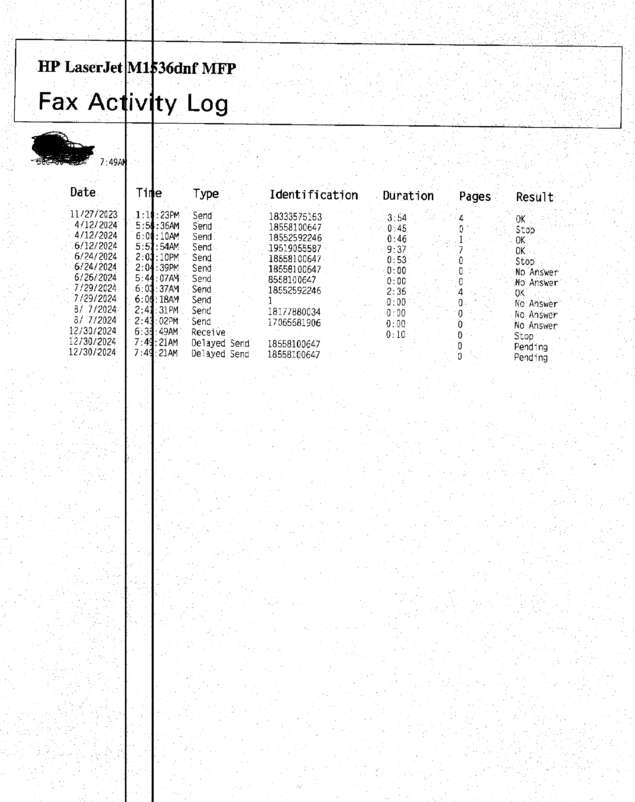 Fax page