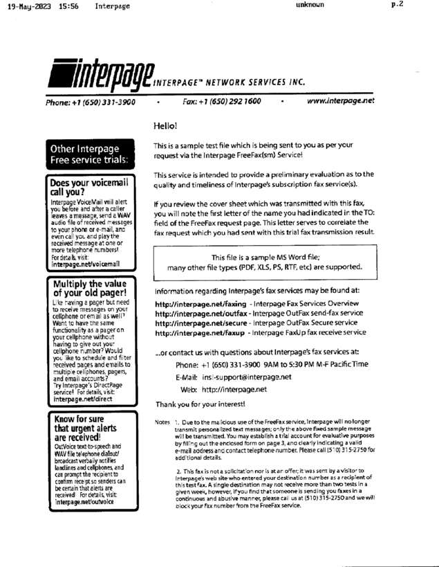 fax page