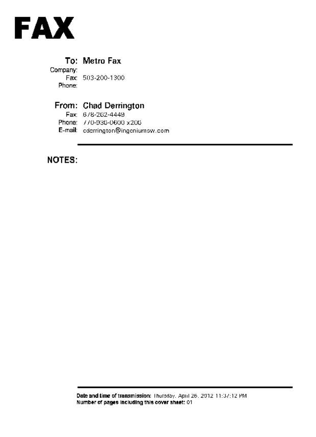 Fax page