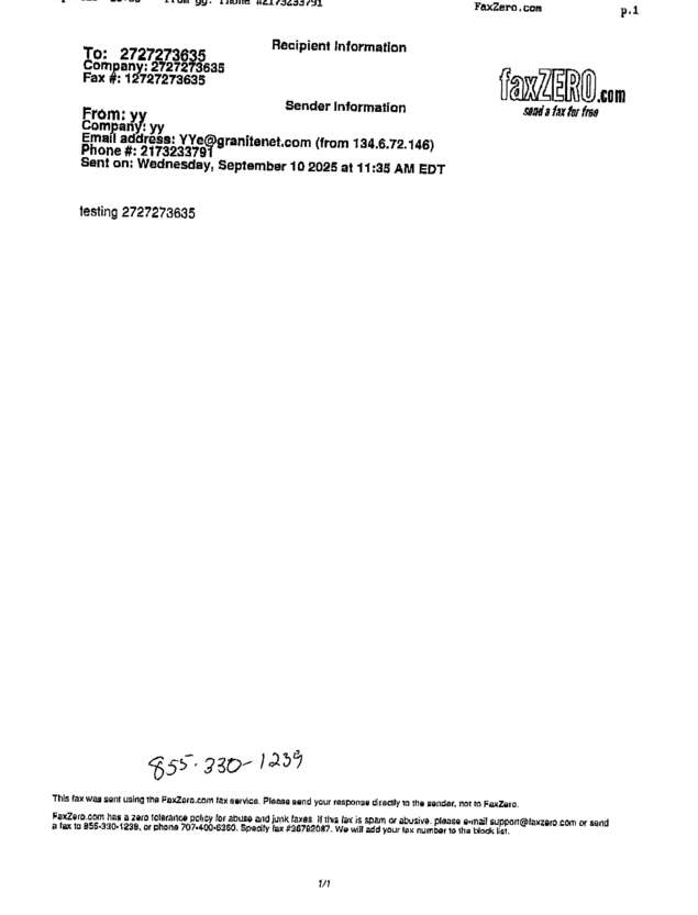 Fax page