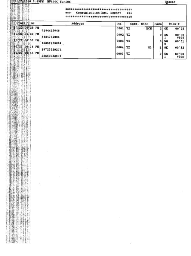 Fax page