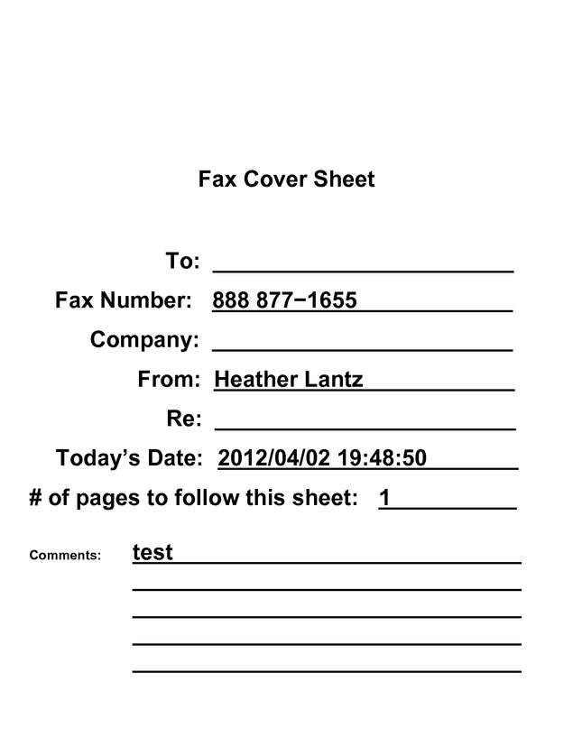Fax page
