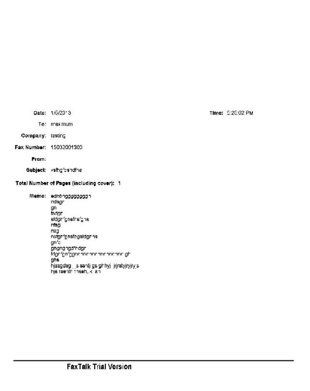 Fax page