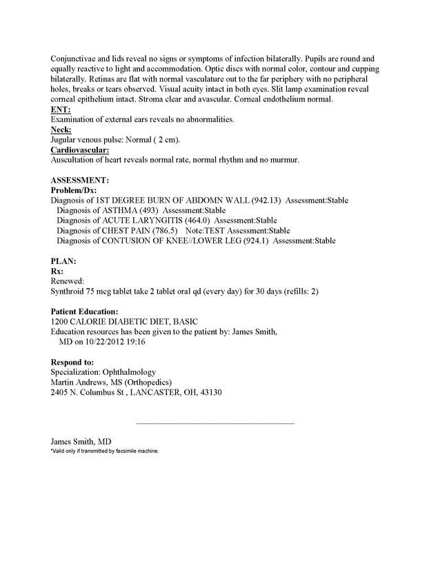 Fax page