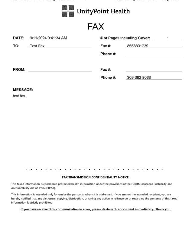 Fax page