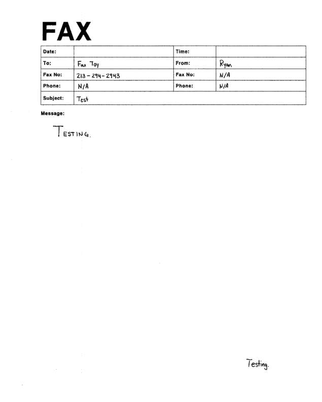 Fax page
