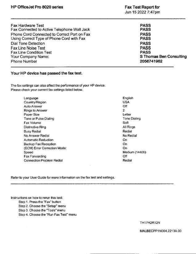 Fax page
