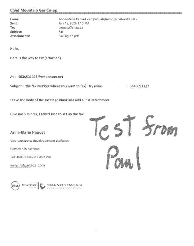 Fax page