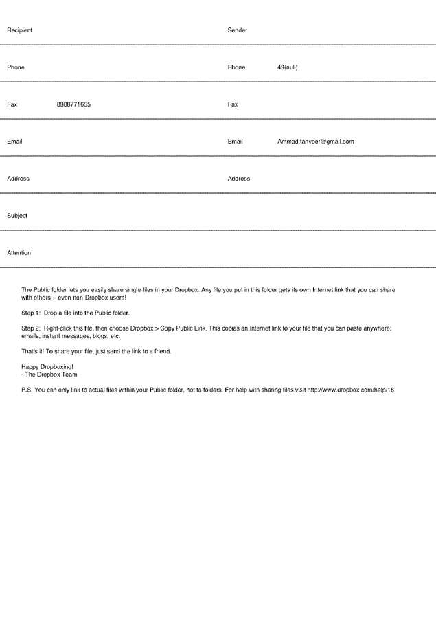 Fax page