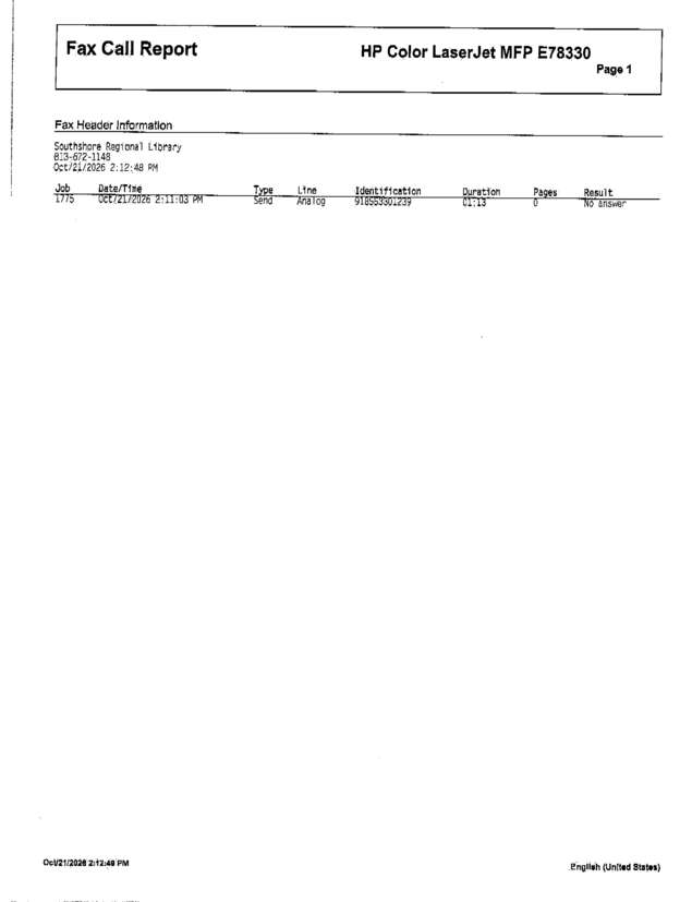 Fax page