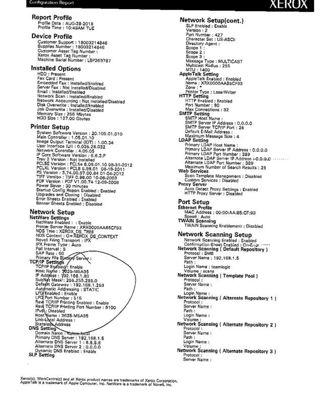 Fax page