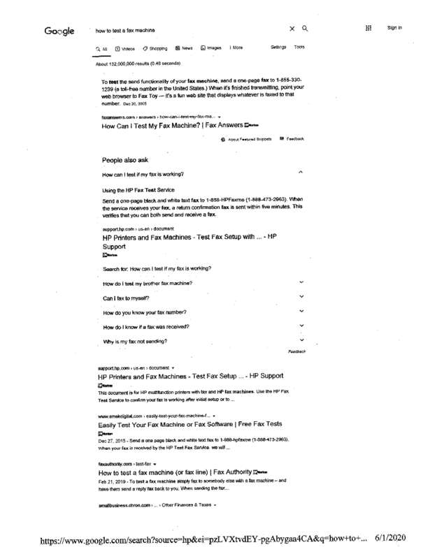 Fax page