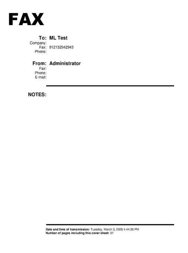 Fax page