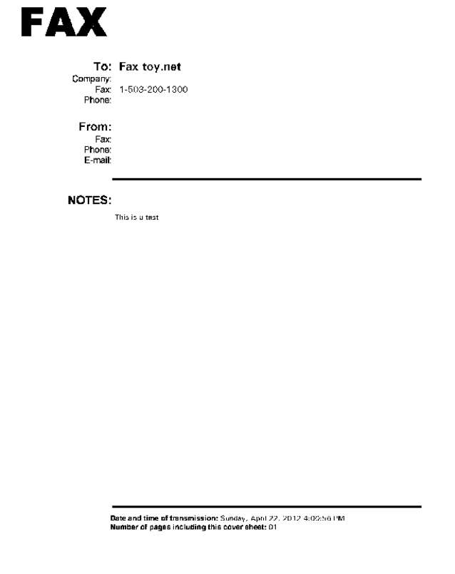Fax page