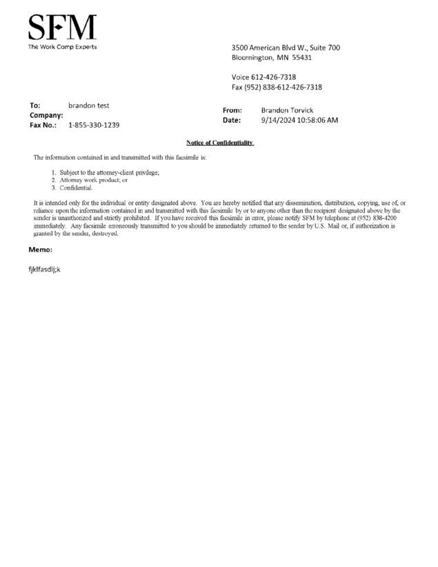 Fax page