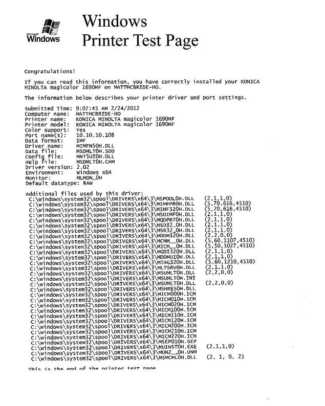 Fax page
