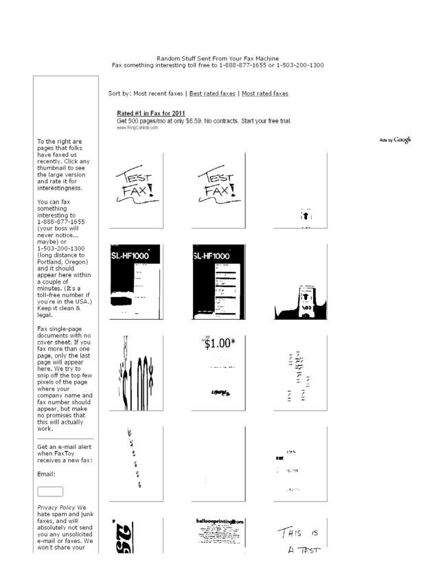Fax page