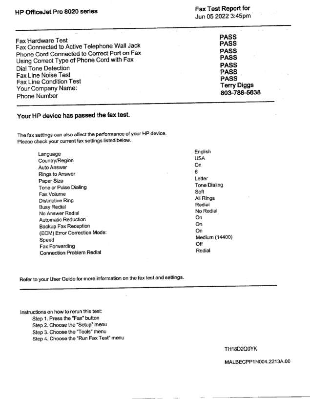 Fax page