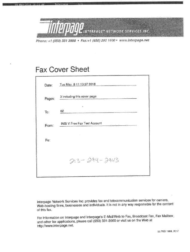 Fax page