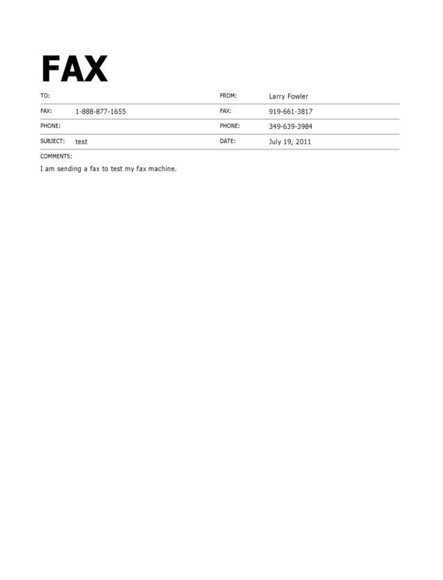 Fax page