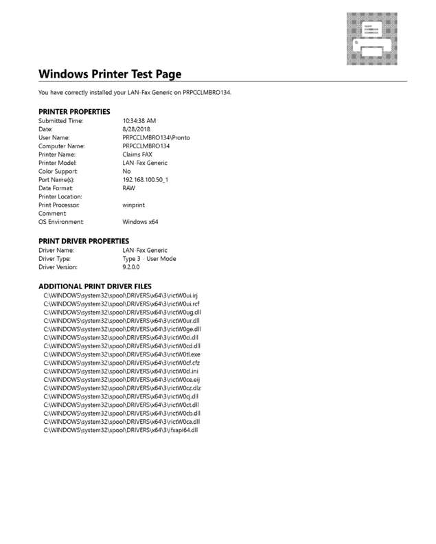 Fax page