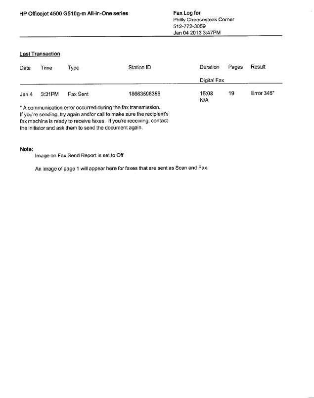 Fax page