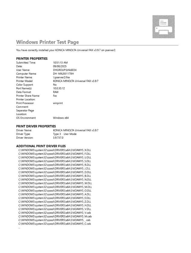 Fax page
