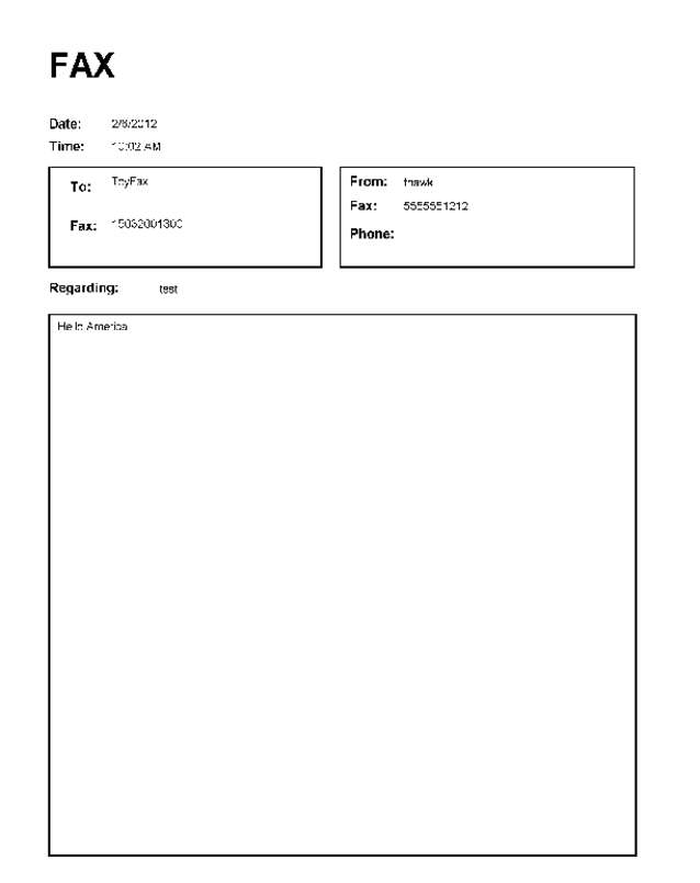 Fax page