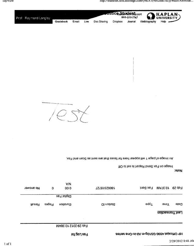 Fax page