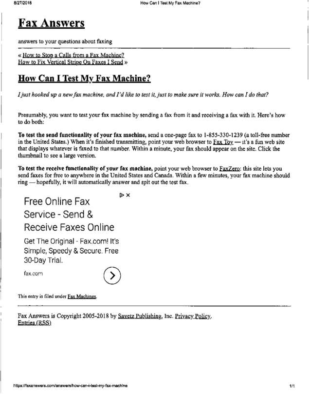 Fax page