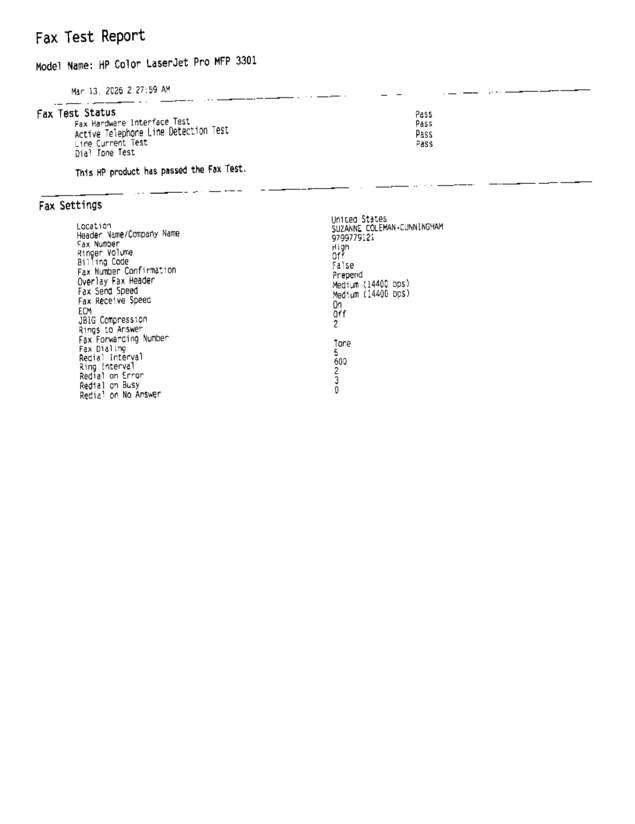 Fax page