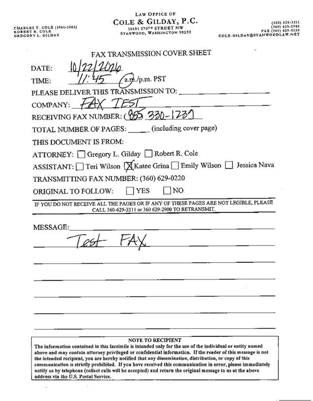Fax page