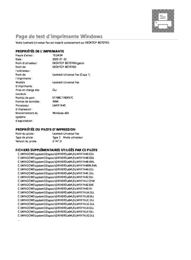 Fax page