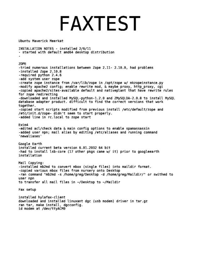 Fax page