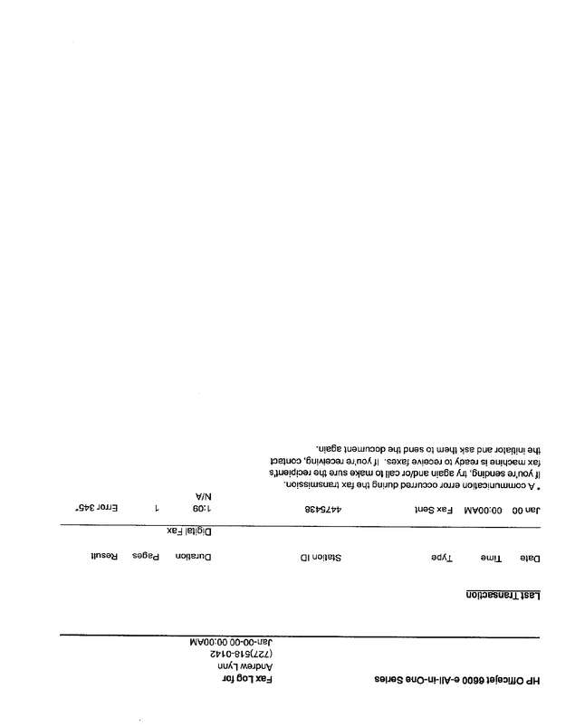 Fax page