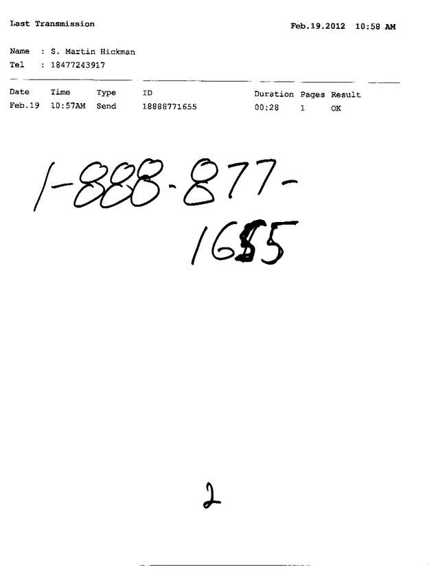 Fax page