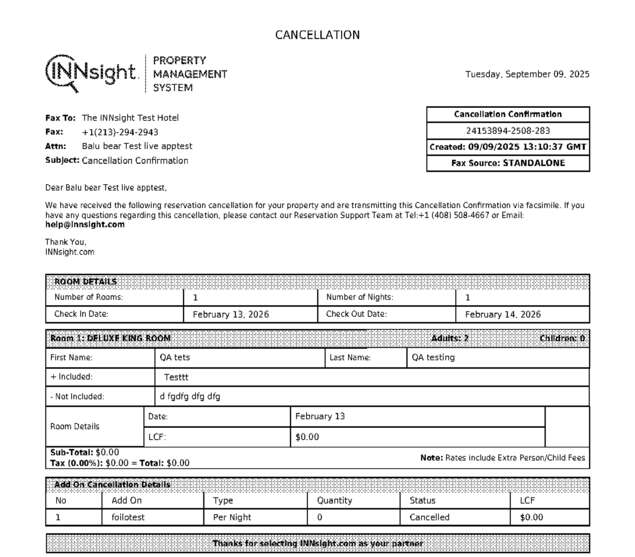 Fax page