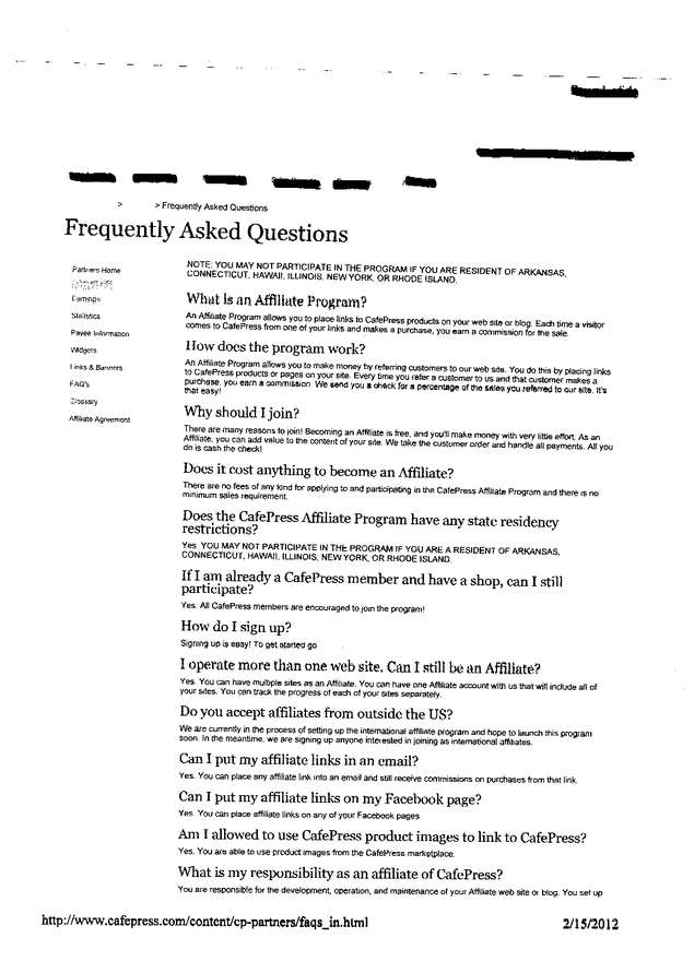 Fax page