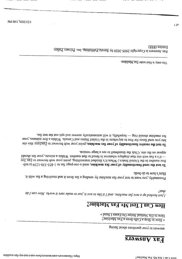 Fax page