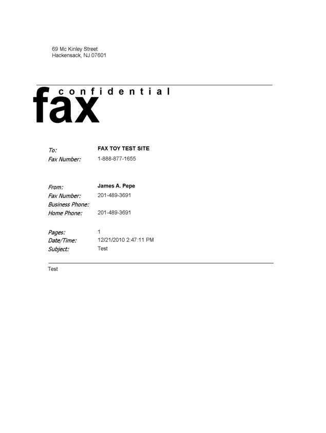 Fax page