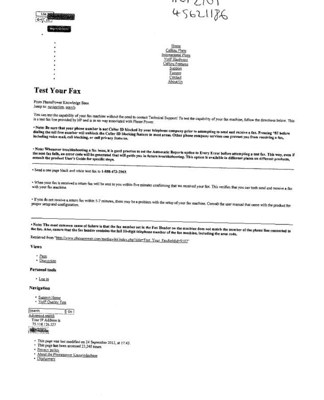 Fax page