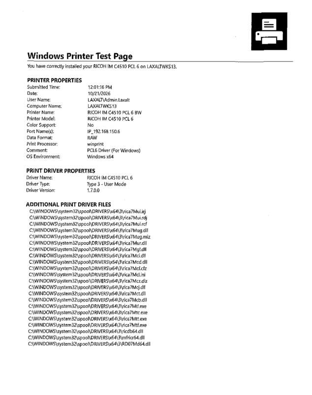 Fax page