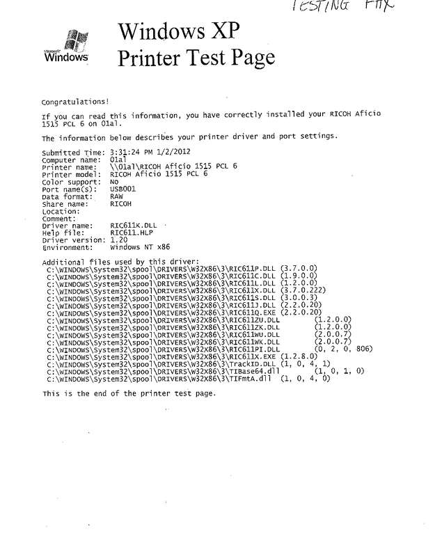 Fax page
