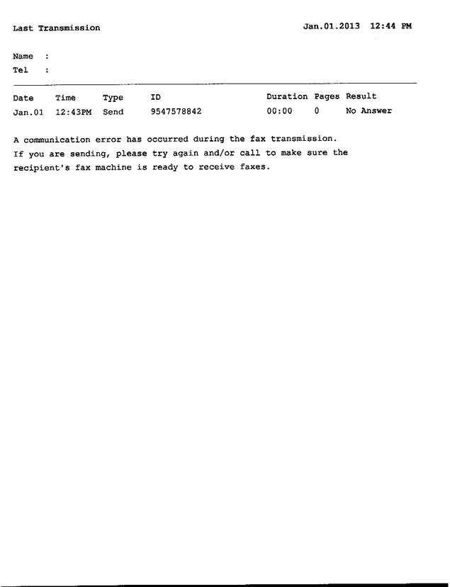 Fax page
