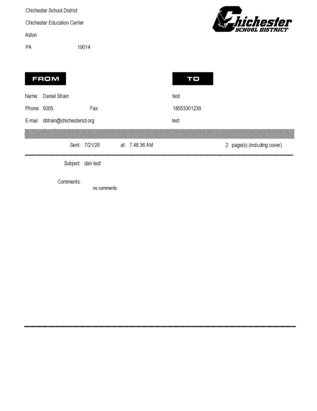 Fax page