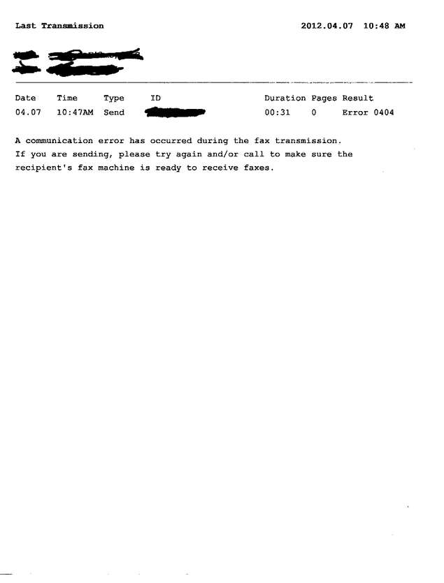 Fax page
